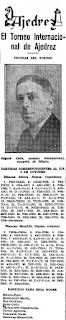 Recorte del Mundo Deportivo de 5-10-1929 sobre el Torneo Internacional de Ajedrez Barcelona 1929