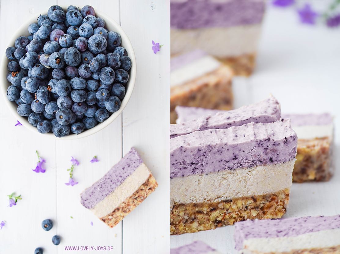 Blaubeeren Mandeln Kokosöl Kuchen Rezept ohne Backen glutenfrei vegan no bake Blaubeeren Mandeln Kokosöl Kuchen Rezept ohne Backen glutenfrei vegan no bake