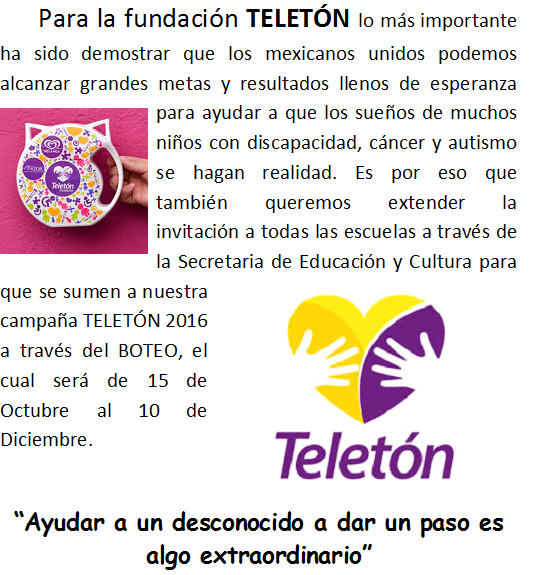 informacion general instituto ICADES: CAMPAÑA TELETON