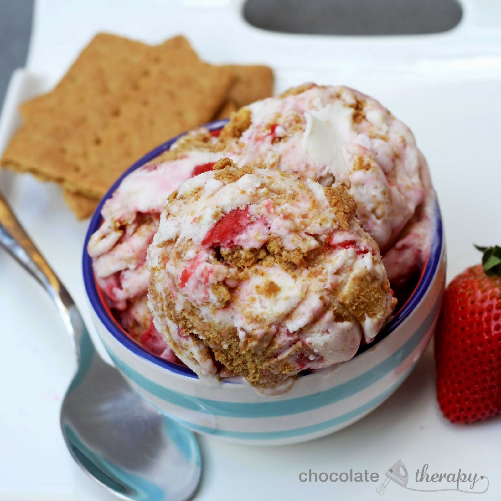 Chocolate Therapy: Roasted Strawberry Cheesecake Ice Cream