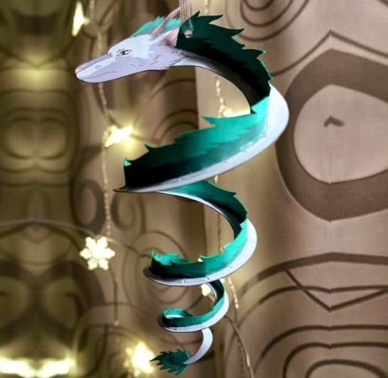PAPERMAU Spirited Away Haku Dragon Papercraft Ornament by Studio Of MM
