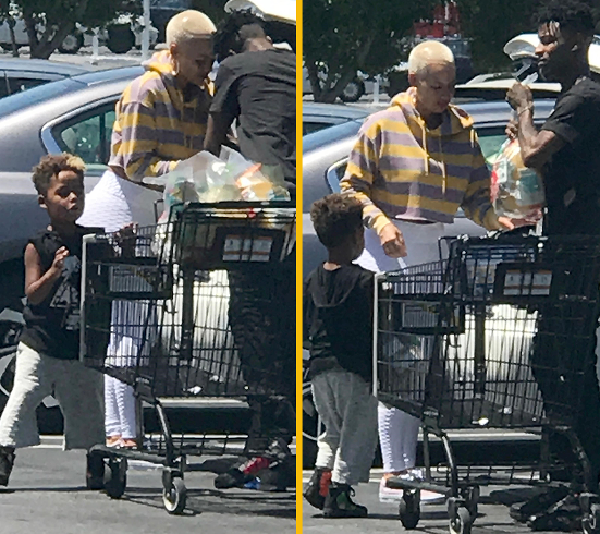 Amber Rose and her new boo, 21 Savagego grocery shopping with her son