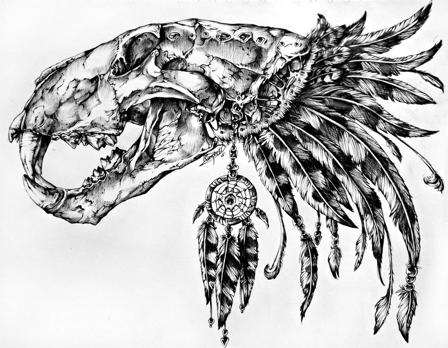 20-Skull-René-Campbell-Art-in-Animal-Doodle-Drawings-www-designstack-co