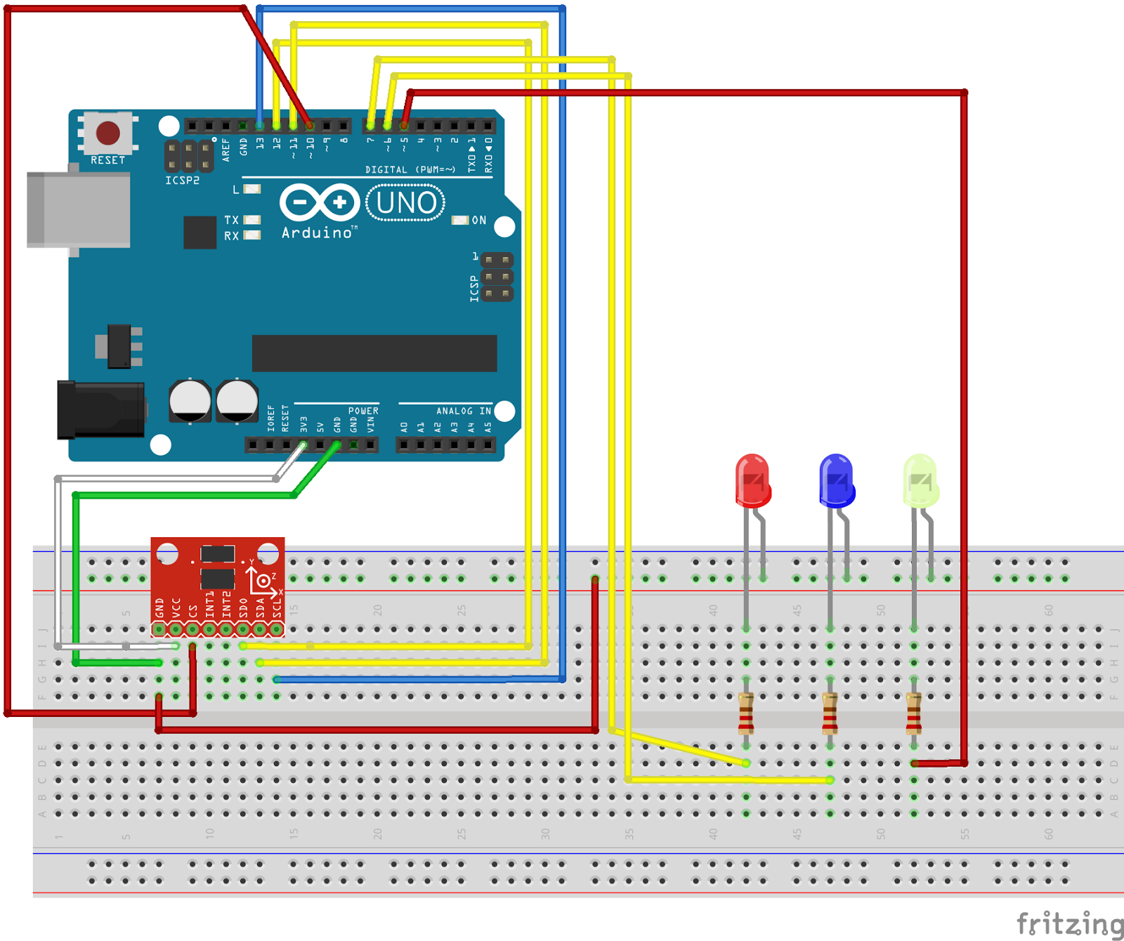 Tutorial Arduino: Conexión y muestra por Serial de un Acelerómetro ADXL345