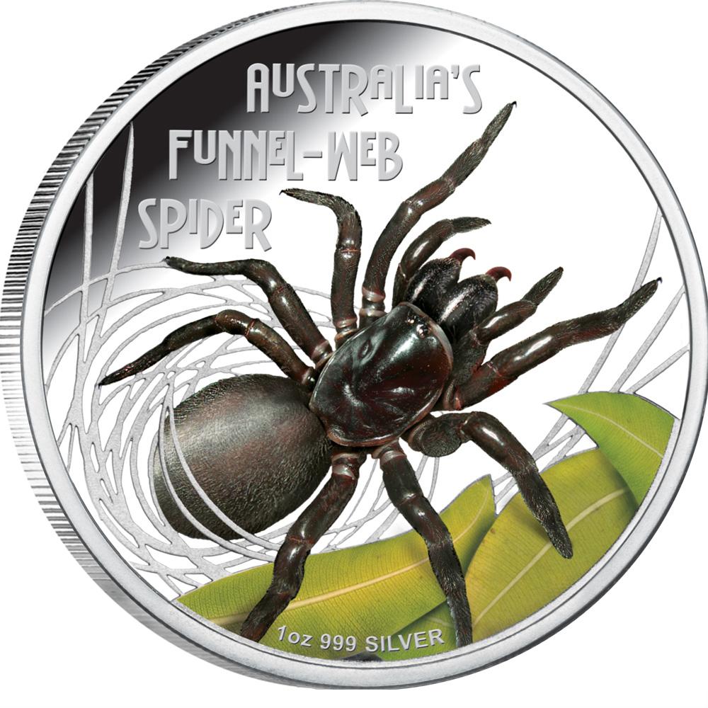 Australia Silver: Deadly and Dangerous - Funnel Web Spider 2012 1oz