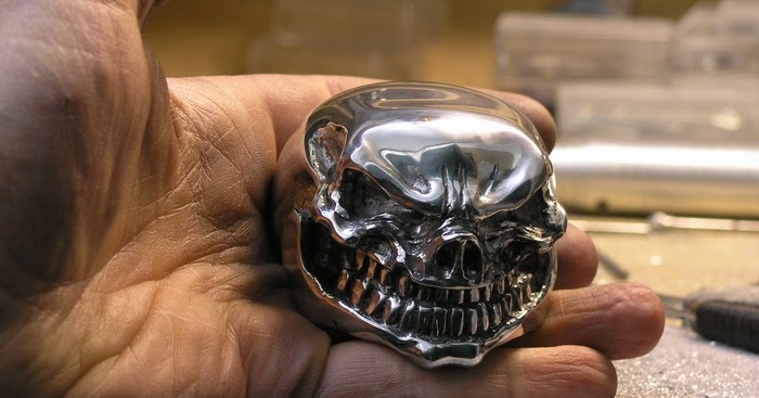 Carved Piston Skull