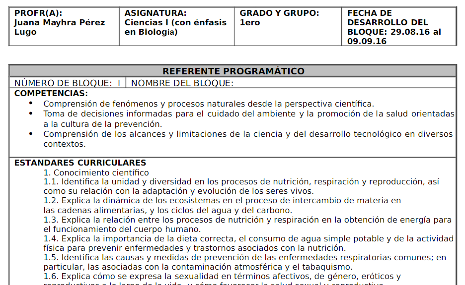 Planeacionsecundaria 2016 2017 Ciencias y Biologia