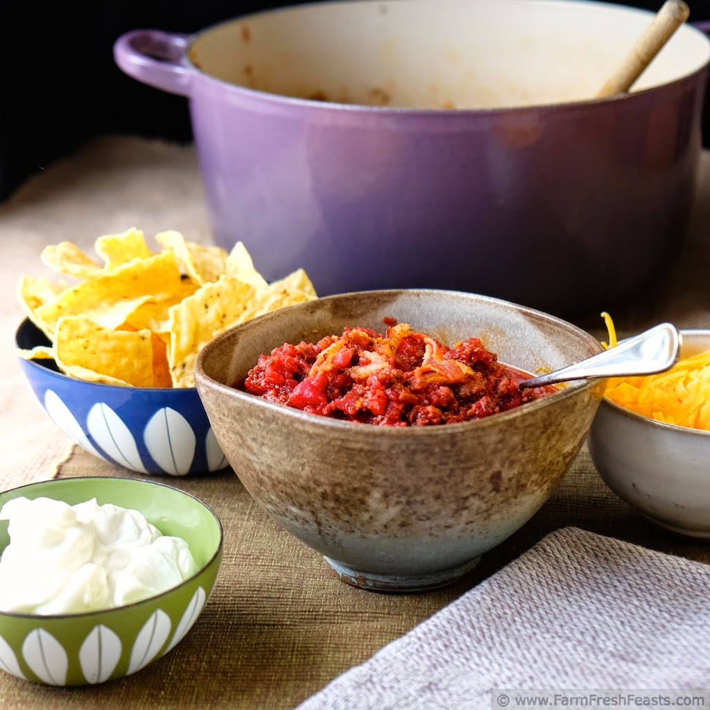 Farm Fresh Feasts Bacon, Beef and Beet Chili