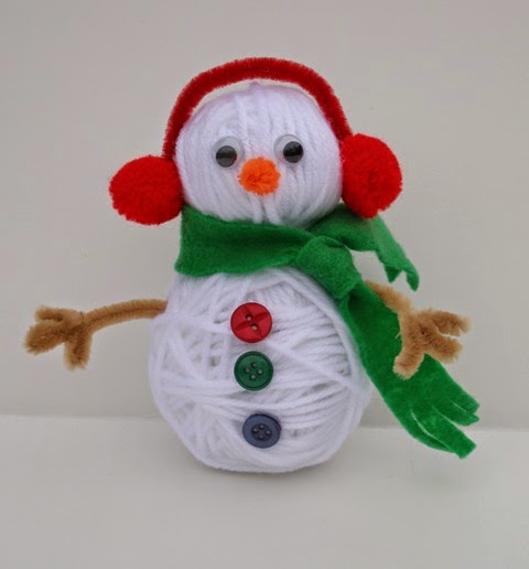 Terry Ricioli Designs: Crafts in my Kitchen: Yarn-Wrapped Snowman