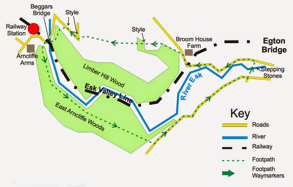 Egton Bridge, Glaisdale, walk, map, Arncliffe Woods, River Esk, Coast to Coast, Heather, North York Moors