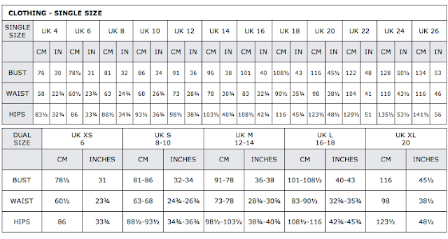 Saudagar UK Online: Women's Sizing Chart