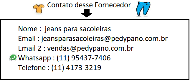 contatos de fornecedores de roupas