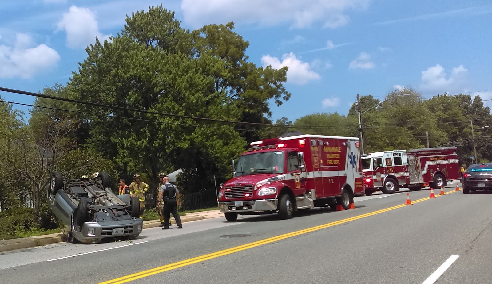 the Annandale Blog Car flips over on Backlick Road