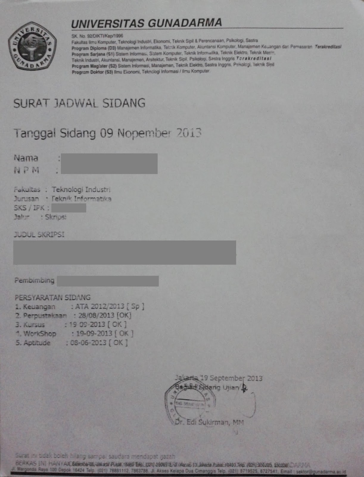 Buku Bimbingan Skripsi Gunadarma Pejuang Skripsi