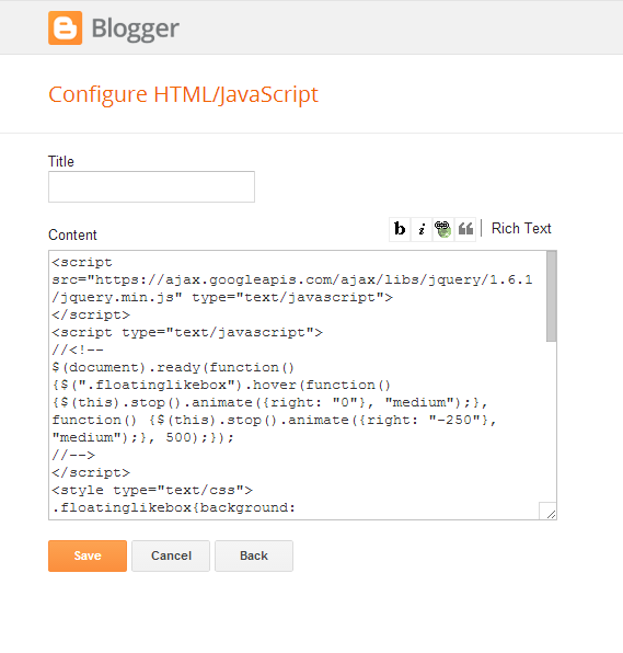 How to add floating Facebook like box widget for Blogger |wizard of dork