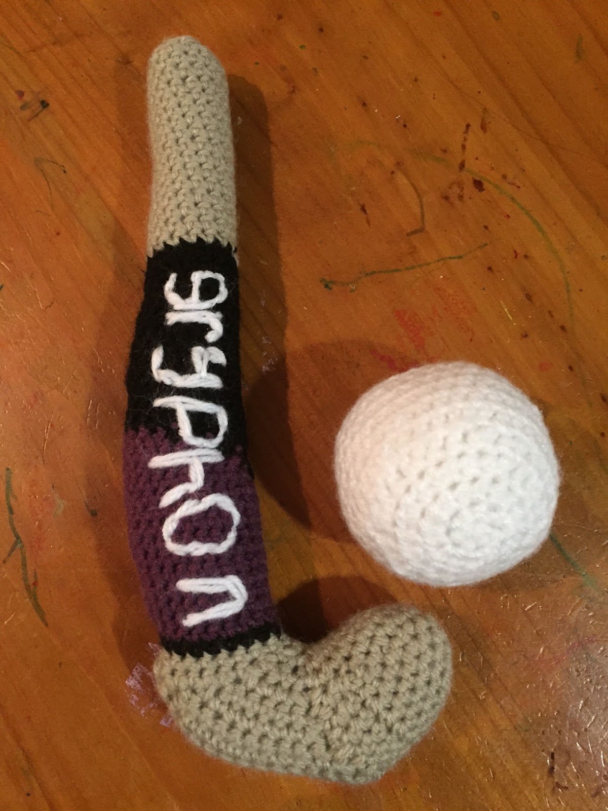 The crochet solution Crocheted Field Hockey Stick and Ball