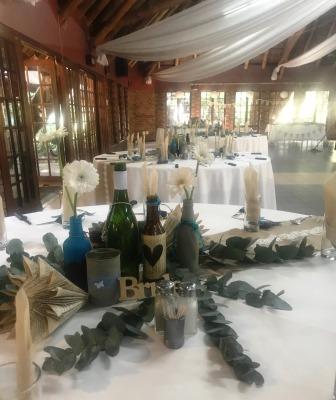 Thatch Haven Wedding venue - Rustic wedding decorations Rustic wedding decorations inside hall