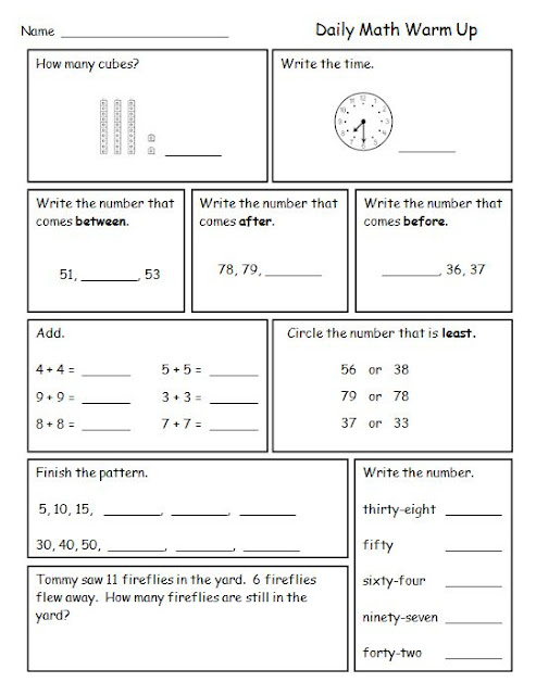 Math Spiral Review for second grade