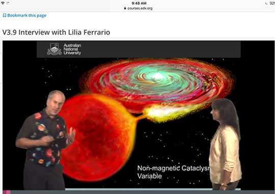 Screenshot from Astrophysics: The Violent Universe (Source: ANU and www.edX.org)