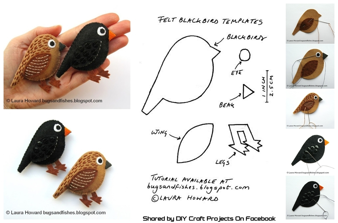 DIY Make A Pair Of Felt Blackbirds DIY Craft Projects diy-make-a-pair-of-felt-blackbirds-diy-craft-projects