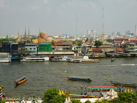 View of the Chao Phraya River from Wat Arun prang