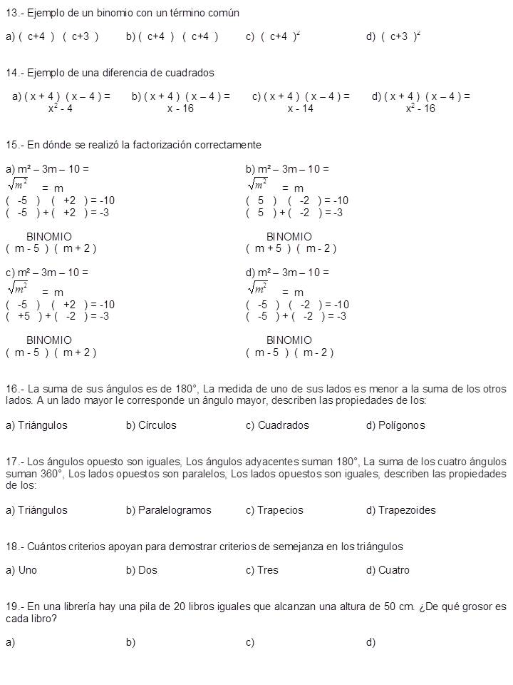 MATE3,MADEPAOM: GUÍA PARA EL EXAMEN PRIMER BIMESTRE