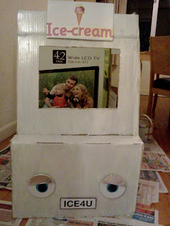 Ice-Cream Van made from a cardboard box. 