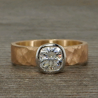 square cushion moissanite engagement ring