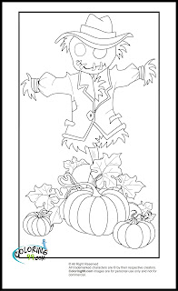 pumpkin and scarecrow coloring pages