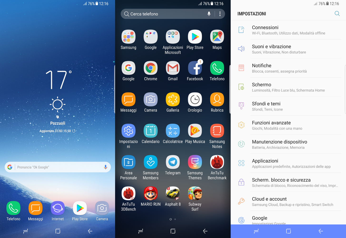 Samsung Galaxy s8 Интерфейс