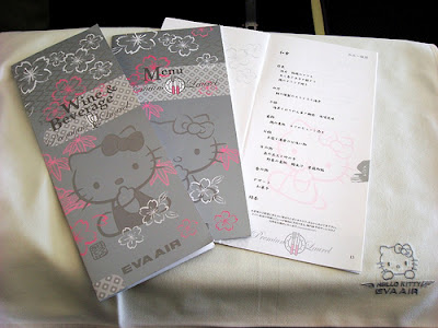 Hello Kitty airplane menu