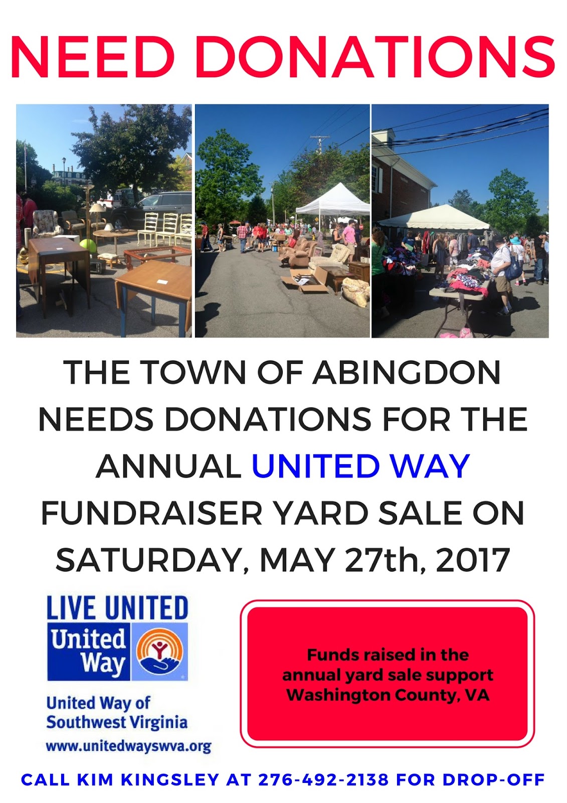Town of Abingdon, Virginia United Way Yard Sale Donations