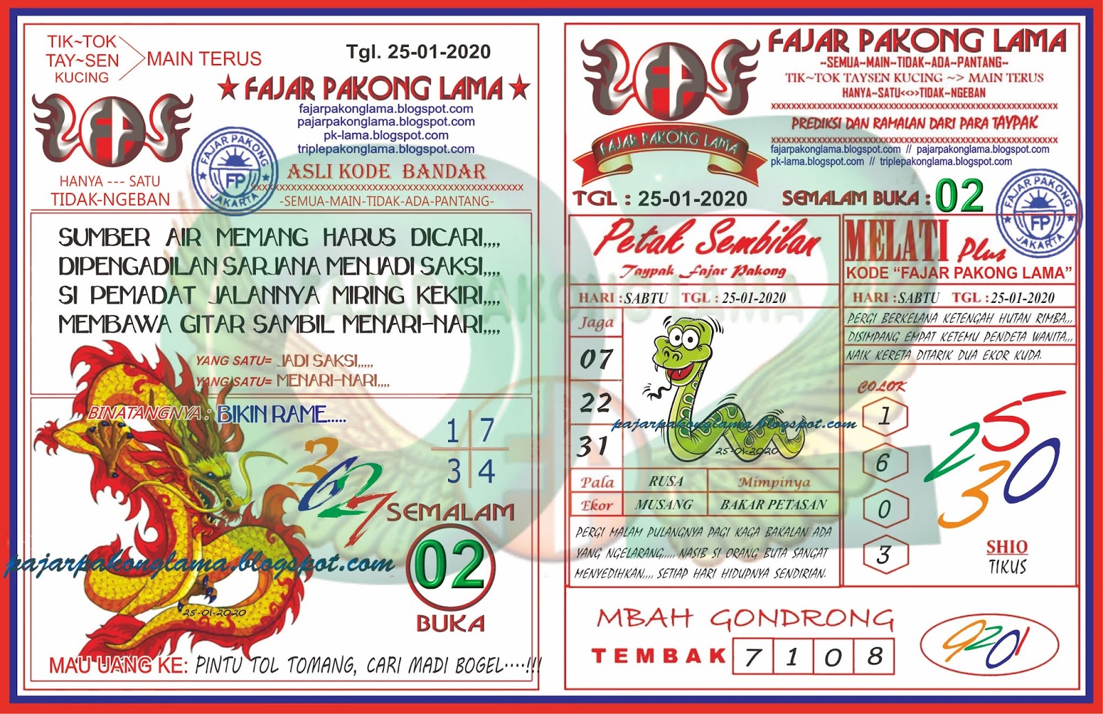 Prediksi Syair Hk 25 Januari 2020 Keluaran Togel Hk Pangkalantoto