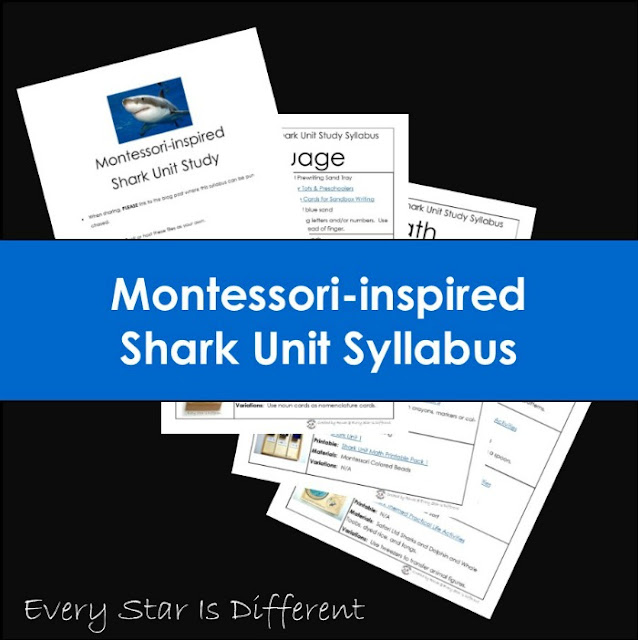Montessori-inspired Shark Unit Syllabus and Free Printables