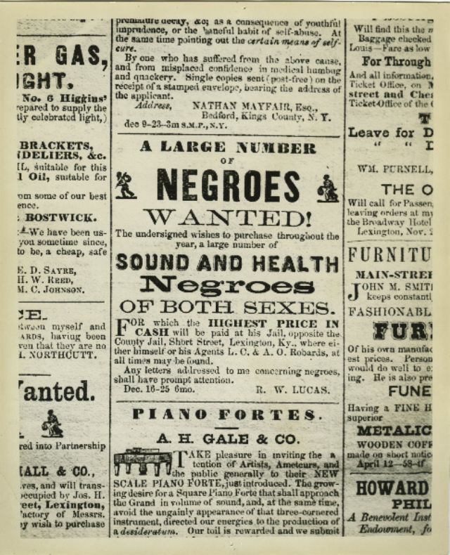 Unbelievable American Slave Sale and Auction Ads From the 19th Century