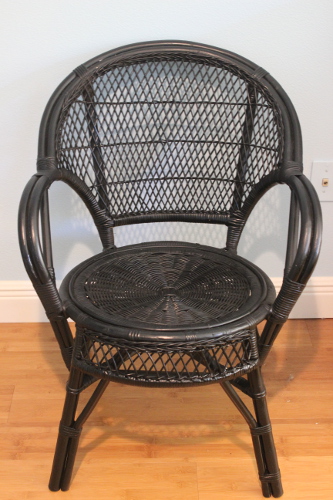 Black painted wicker chairs