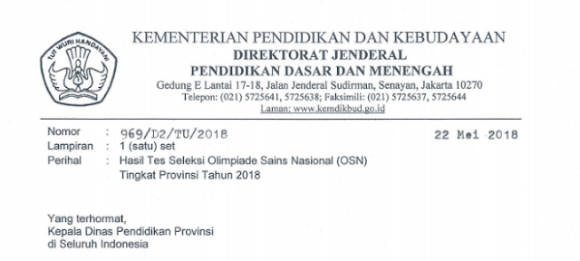 Daftar Peserta OSN SD MI Tingkat Provinsi  DAFTAR PESERTA OSN SD MI TINGKAT PROVINSI / NASIONAL TAHUN 2018