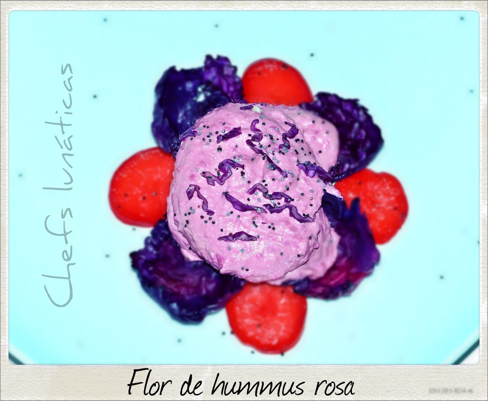 Chefs lunáticas: Flor de hummus rosa