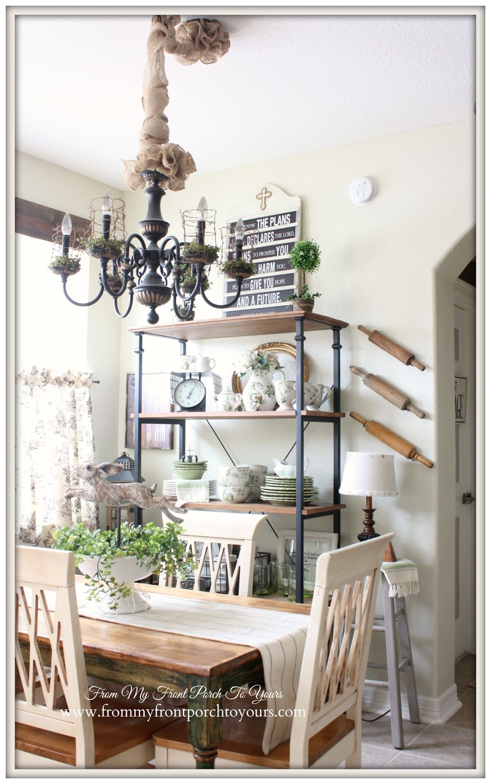 French Farmhouse Spring Breakfast Nook- From My Front Porch To Yours