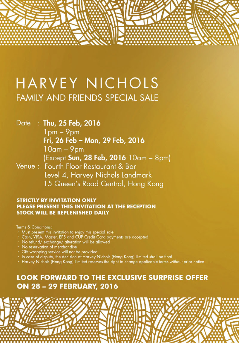 Hong Kong Fashion Geek Harvey Nichols Friends and Family Sale