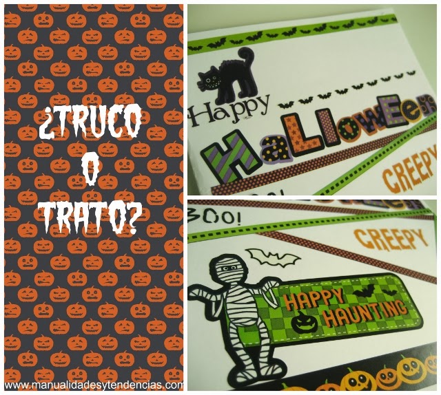 Scrapbooking: Tarjeta para Halloween / Halloween card / Carte pour Halloween