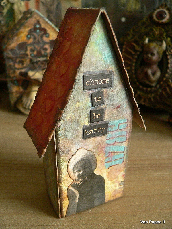Von Pappe II Two Tiny Mixed Media Houses