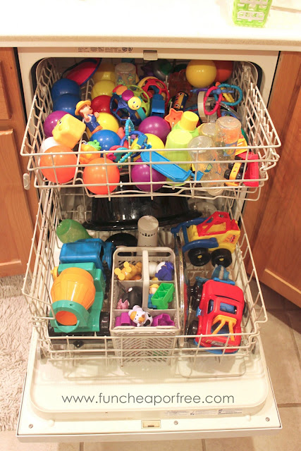 Dishwasher full of toys, from Fun Cheap or Free