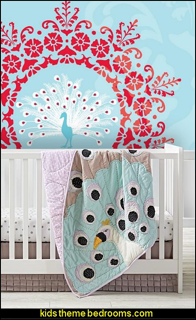 peacock crib bedding Peacock Royale Mural Peacock nursery peacock crib bedding Peacock Royale Mural Peacock nursery