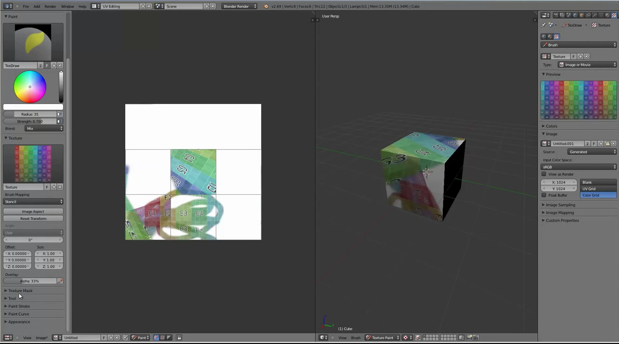 Blender4d Tutoriel Texture Paint avec un Stencil dans Blender