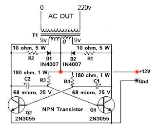 Skema Inverter Sederhana 12V To 220V