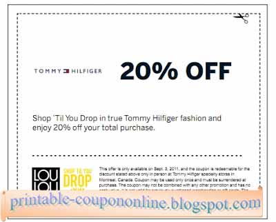 tommy hilfiger in store coupons