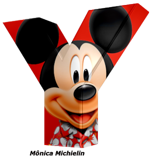 Abecedario 3D con la Cara de Mickey. Mickey Letters.