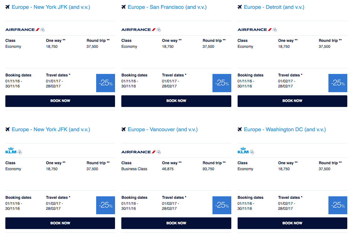 Air France KLM Flying Blue November Promo Awards Save up to 50 on