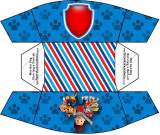 Paw Patrol: Cajas para Imprimir Gratis. Para Hot Dogs = Perros Calientes.